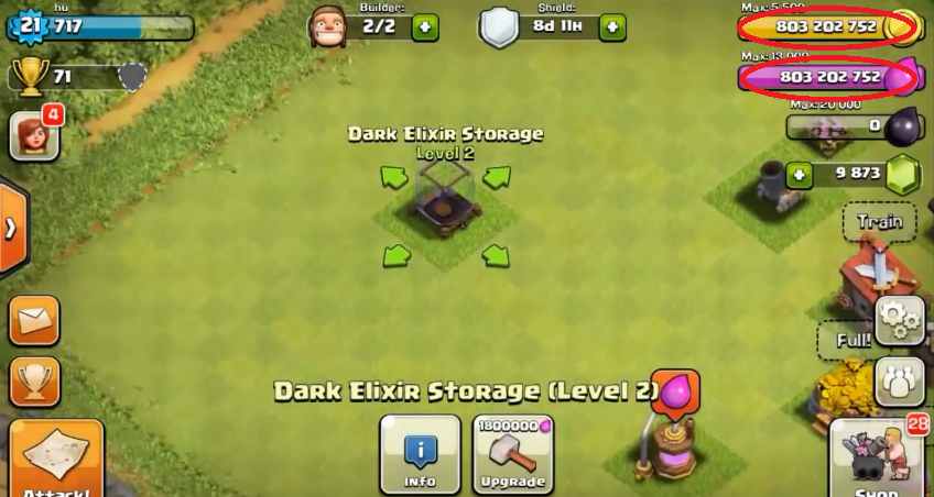 clash of clans unlimited coins gems and elixir